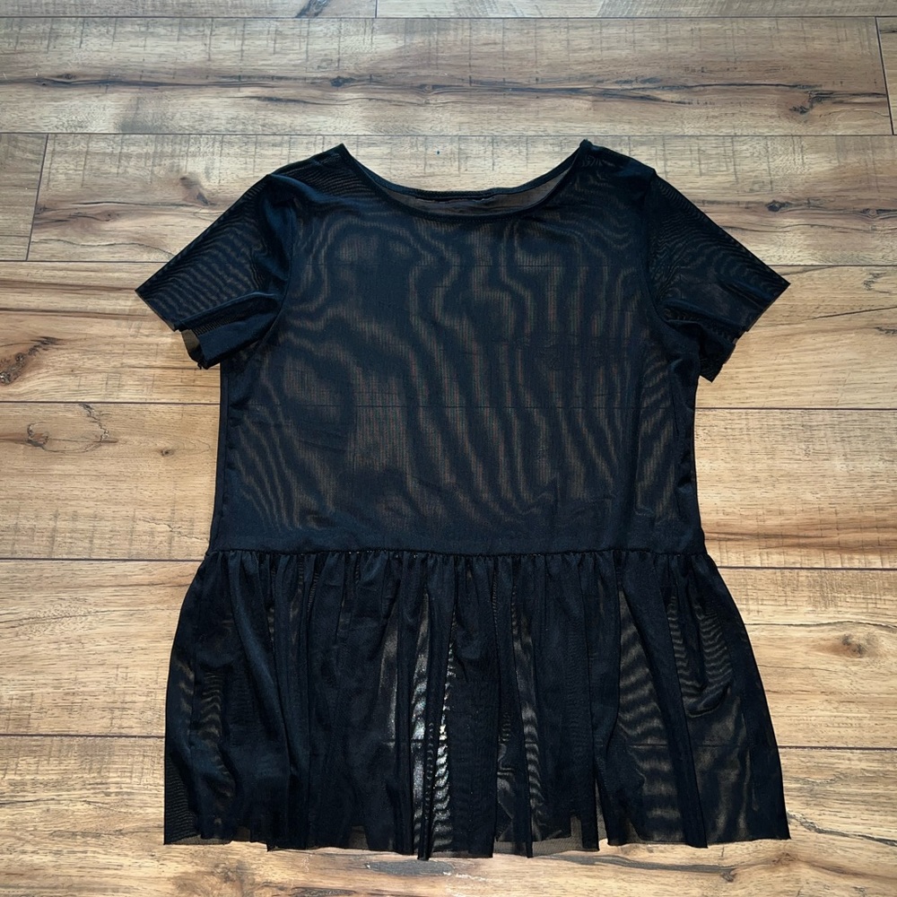 black mesh top